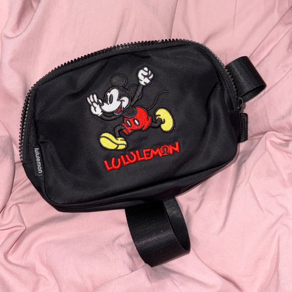 lululemon athletica Black Belt Bag with Mickey Mouse Design